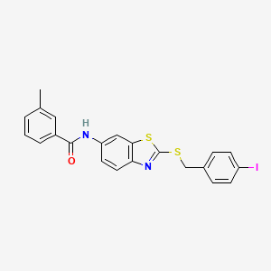 N-{2-[(4-iodobenzyl)sulfanyl]-1,3-benzothiazol-6-yl}-3-methylbenzamide