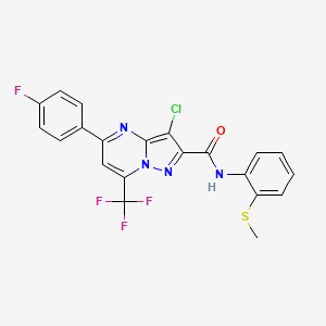 3-chloro-5-(4-fluorophenyl)-N-[2-(methylsulfanyl)phenyl]-7-(trifluoromethyl)pyrazolo[1,5-a]pyrimidine-2-carboxamide