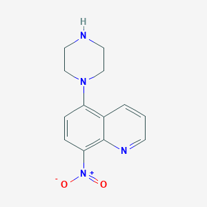 molecular formula C13H14N4O2 B11523876 8-Nitro-5-(piperazin-1-yl)quinoline 