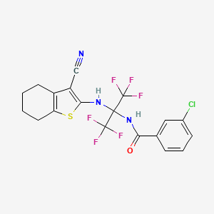 3-chloro-N-{2-[(3-cyano-4,5,6,7-tetrahydro-1-benzothiophen-2-yl)amino]-1,1,1,3,3,3-hexafluoropropan-2-yl}benzamide