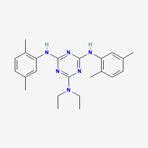 molecular formula C23H30N6 B11523917 N~4~,N~6~-bis(2,5-dimethylphenyl)-N~2~,N~2~-diethyl-1,3,5-triazine-2,4,6-triamine 