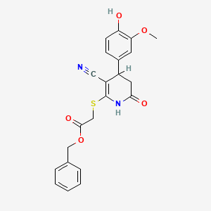 Benzyl {[3-cyano-6-hydroxy-4-(4-hydroxy-3-methoxyphenyl)-4,5-dihydropyridin-2-yl]sulfanyl}acetate