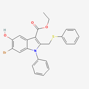 ethyl 6-bromo-5-hydroxy-1-phenyl-2-[(phenylsulfanyl)methyl]-1H-indole-3-carboxylate