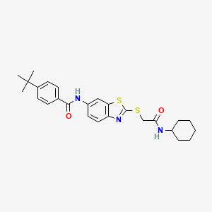 4-tert-butyl-N-(2-{[2-(cyclohexylamino)-2-oxoethyl]sulfanyl}-1,3-benzothiazol-6-yl)benzamide