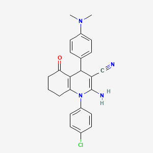 molecular formula C24H23ClN4O B11523992 2-Amino-1-(4-chlorophenyl)-4-(4-(dimethylamino)phenyl)-5-oxo-1,4,5,6,7,8-hexahydroquinoline-3-carbonitrile CAS No. 312275-76-6