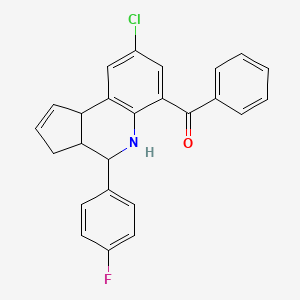 [8-chloro-4-(4-fluorophenyl)-3a,4,5,9b-tetrahydro-3H-cyclopenta[c]quinolin-6-yl](phenyl)methanone