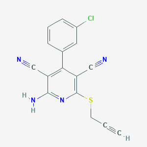 2-Amino-4-(3-chlorophenyl)-6-(prop-2-yn-1-ylsulfanyl)pyridine-3,5-dicarbonitrile