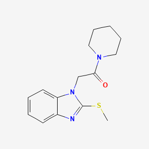 molecular formula C15H19N3OS B11524014 2-(2-Methylsulfanyl-benzoimidazol-1-yl)-1-piperidin-1-yl-ethanone 