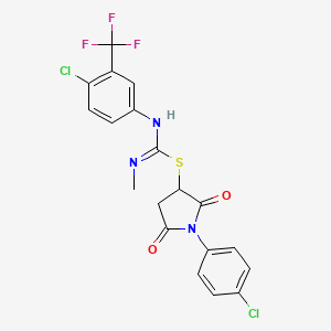 1-(4-chlorophenyl)-2,5-dioxopyrrolidin-3-yl N'-[4-chloro-3-(trifluoromethyl)phenyl]-N-methylcarbamimidothioate