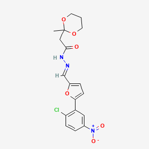 N'-[(E)-[5-(2-Chloro-5-nitrophenyl)furan-2-YL]methylidene]-2-(2-methyl-1,3-dioxan-2-YL)acetohydrazide