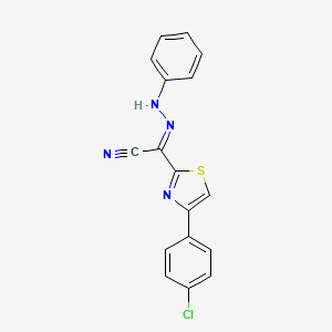 (2E)-[4-(4-chlorophenyl)-1,3-thiazol-2-yl](2-phenylhydrazinylidene)ethanenitrile