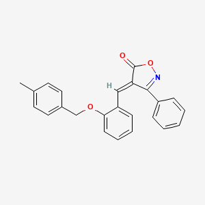 molecular formula C24H19NO3 B11524080 (4E)-4-{2-[(4-methylbenzyl)oxy]benzylidene}-3-phenyl-1,2-oxazol-5(4H)-one 