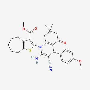 methyl 2-[2-amino-3-cyano-4-(4-methoxyphenyl)-7,7-dimethyl-5-oxo-5,6,7,8-tetrahydroquinolin-1(4H)-yl]-5,6,7,8-tetrahydro-4H-cyclohepta[b]thiophene-3-carboxylate