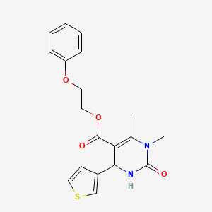 molecular formula C19H20N2O4S B11524100 2-Phenoxyethyl 1,6-dimethyl-2-oxo-4-(thiophen-3-yl)-1,2,3,4-tetrahydropyrimidine-5-carboxylate 