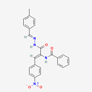 molecular formula C24H20N4O4 B11524109 N-[(1Z)-3-[(2E)-2-(4-methylbenzylidene)hydrazinyl]-1-(4-nitrophenyl)-3-oxoprop-1-en-2-yl]benzamide 