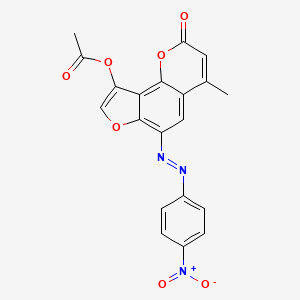 4-methyl-6-[(E)-(4-nitrophenyl)diazenyl]-2-oxo-2H-furo[2,3-h]chromen-9-yl acetate