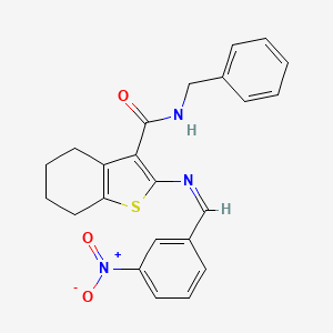 N-benzyl-2-{[(Z)-(3-nitrophenyl)methylidene]amino}-4,5,6,7-tetrahydro-1-benzothiophene-3-carboxamide