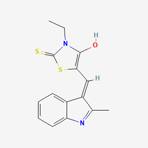 (5E)-3-ethyl-5-[(2-methyl-1H-indol-3-yl)methylidene]-2-sulfanylidene-1,3-thiazolidin-4-one