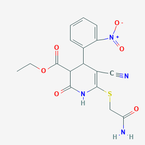 Ethyl 6-[(2-amino-2-oxoethyl)sulfanyl]-5-cyano-4-(2-nitrophenyl)-2-oxo-1,2,3,4-tetrahydropyridine-3-carboxylate