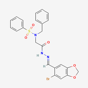 N-Benzyl-N-({N'-[(E)-(6-bromo-2H-1,3-benzodioxol-5-YL)methylidene]hydrazinecarbonyl}methyl)benzenesulfonamide