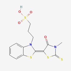 3-[(2Z)-2-(3-methyl-4-oxo-2-thioxo-1,3-thiazolidin-5-ylidene)-1,3-benzothiazol-3(2H)-yl]propane-1-sulfonic acid