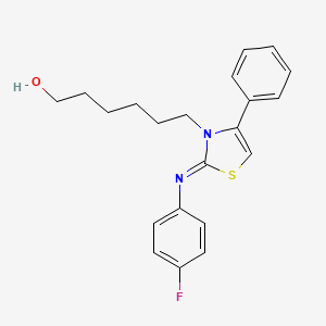 6-[(2Z)-2-[(4-fluorophenyl)imino]-4-phenyl-1,3-thiazol-3(2H)-yl]hexan-1-ol