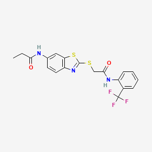 N-{2-[(2-oxo-2-{[2-(trifluoromethyl)phenyl]amino}ethyl)sulfanyl]-1,3-benzothiazol-6-yl}propanamide