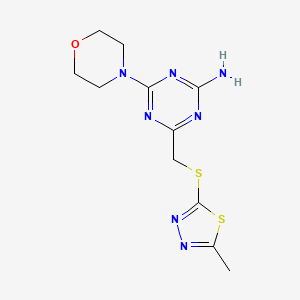 4-{[(5-Methyl-1,3,4-thiadiazol-2-yl)sulfanyl]methyl}-6-(morpholin-4-yl)-1,3,5-triazin-2-amine