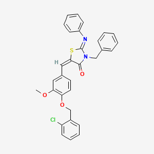 (2E,5E)-3-benzyl-5-{4-[(2-chlorobenzyl)oxy]-3-methoxybenzylidene}-2-(phenylimino)-1,3-thiazolidin-4-one