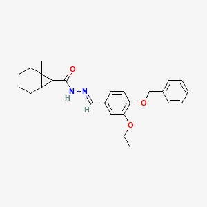 N'-[(E)-[4-(Benzyloxy)-3-ethoxyphenyl]methylidene]-1-methylbicyclo[4.1.0]heptane-7-carbohydrazide