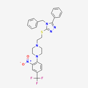 1-{2-[(4-benzyl-5-phenyl-4H-1,2,4-triazol-3-yl)sulfanyl]ethyl}-4-[2-nitro-4-(trifluoromethyl)phenyl]piperazine