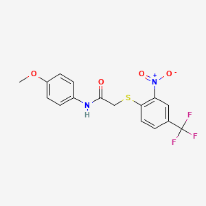 N-(4-methoxyphenyl)-2-{[2-nitro-4-(trifluoromethyl)phenyl]sulfanyl}acetamide