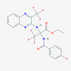 Ethyl 3,3,3-trifluoro-2-[(4-fluorophenyl)formamido]-2-{[3-(trifluoromethyl)quinoxalin-2-YL]amino}propanoate