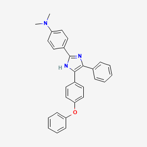 N,N-dimethyl-4-[4-(4-phenoxyphenyl)-5-phenyl-1H-imidazol-2-yl]aniline