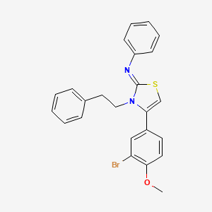 N-[(2Z)-4-(3-bromo-4-methoxyphenyl)-3-(2-phenylethyl)-1,3-thiazol-2(3H)-ylidene]aniline