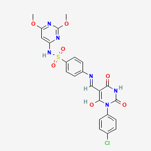 4-({(Z)-[1-(4-chlorophenyl)-2,4,6-trioxotetrahydropyrimidin-5(2H)-ylidene]methyl}amino)-N-(2,6-dimethoxypyrimidin-4-yl)benzenesulfonamide