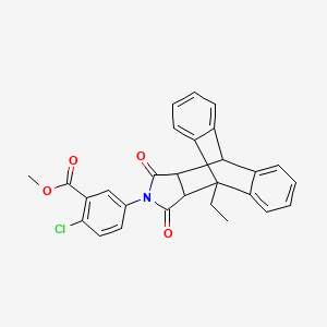 Methyl 2-chloro-5-(1-ethyl-16,18-dioxo-17-azapentacyclo[6.6.5.0~2,7~.0~9,14~.0~15,19~]nonadeca-2,4,6,9,11,13-hexaen-17-yl)benzoate (non-preferred name)