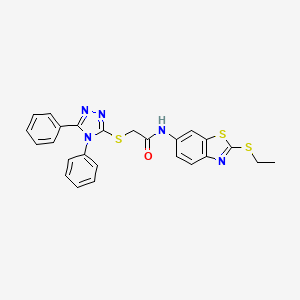 2-[(4,5-diphenyl-4H-1,2,4-triazol-3-yl)sulfanyl]-N-[2-(ethylsulfanyl)-1,3-benzothiazol-6-yl]acetamide