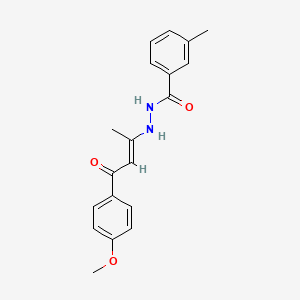 molecular formula C19H20N2O3 B11524432 N'-[(2E)-4-(4-methoxyphenyl)-4-oxobut-2-en-2-yl]-3-methylbenzohydrazide 