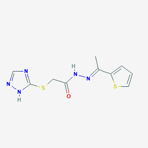 N'-[(1E)-1-(thiophen-2-yl)ethylidene]-2-(1H-1,2,4-triazol-5-ylsulfanyl)acetohydrazide