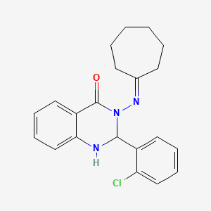 2-(2-chlorophenyl)-3-(cycloheptylideneamino)-2,3-dihydroquinazolin-4(1H)-one