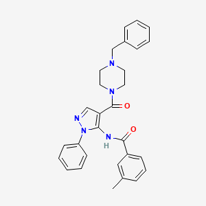 molecular formula C29H29N5O2 B11524475 N-{4-[(4-benzylpiperazin-1-yl)carbonyl]-1-phenyl-1H-pyrazol-5-yl}-3-methylbenzamide 