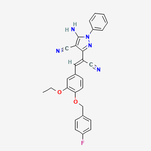 5-amino-3-[(Z)-1-cyano-2-{3-ethoxy-4-[(4-fluorobenzyl)oxy]phenyl}ethenyl]-1-phenyl-1H-pyrazole-4-carbonitrile