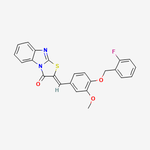 (2Z)-2-{4-[(2-fluorobenzyl)oxy]-3-methoxybenzylidene}[1,3]thiazolo[3,2-a]benzimidazol-3(2H)-one