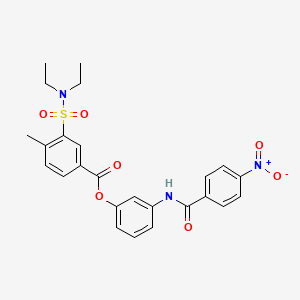 molecular formula C25H25N3O7S B11524512 3-{[(4-Nitrophenyl)carbonyl]amino}phenyl 3-(diethylsulfamoyl)-4-methylbenzoate 