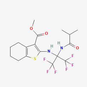 Methyl 2-({1,1,1,3,3,3-hexafluoro-2-[(2-methylpropanoyl)amino]propan-2-yl}amino)-4,5,6,7-tetrahydro-1-benzothiophene-3-carboxylate