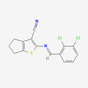 2-{[(E)-(2,3-dichlorophenyl)methylidene]amino}-5,6-dihydro-4H-cyclopenta[b]thiophene-3-carbonitrile