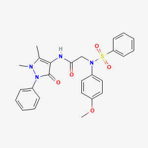 N-(1,5-Dimethyl-3-oxo-2-phenyl-2,3-dihydro-1H-pyrazol-4-YL)-2-[N-(4-methoxyphenyl)benzenesulfonamido]acetamide