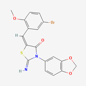 (5E)-3-(1,3-benzodioxol-5-yl)-5-(5-bromo-2-methoxybenzylidene)-2-imino-1,3-thiazolidin-4-one