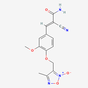 (2E)-2-cyano-3-{3-methoxy-4-[(4-methyl-2-oxido-1,2,5-oxadiazol-3-yl)methoxy]phenyl}prop-2-enamide